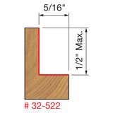 Freud 32-522 5/16", 3/8", 7/16", 1/2" Depth Rabbeting Bit with Bearings - 2