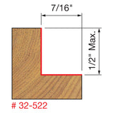 Freud 32-522 5/16", 3/8", 7/16", 1/2" Depth Rabbeting Bit with Bearings - 4