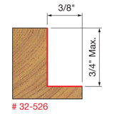 Freud 32-526 Flush, 1/8" - 1/2" Depth Rabbeting Bit, Bearings, 1/2" Shank - 2