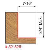 Freud 32-526 Flush, 1/8" - 1/2" Depth Rabbeting Bit, Bearings, 1/2" Shank - 3