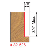 Freud 32-526 Flush, 1/8" - 1/2" Depth Rabbeting Bit, Bearings, 1/2" Shank - 4