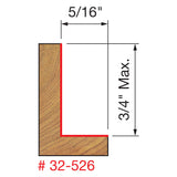 Freud 32-526 Flush, 1/8" - 1/2" Depth Rabbeting Bit, Bearings, 1/2" Shank - 7