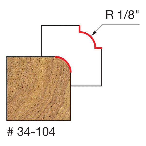 Freud 34-104 1/8" Radius Rounding Over Bit - 2