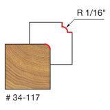 Freud 34-117 1/16" Radius Rounding Over Bit - 2