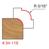 Freud 34-119 3/16" Radius Rounding Over Bit - 2