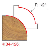 Freud 34-126 1/2" Radius Rounding Over Bit (Quadra-Cut) - 2