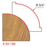 Freud 34-128 3/4" Radius Rounding Over Bit (Quadra-Cut) - 2