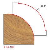 Freud 34-132 1" Radius Rounding Over Bit (Quadra-Cut) - 2