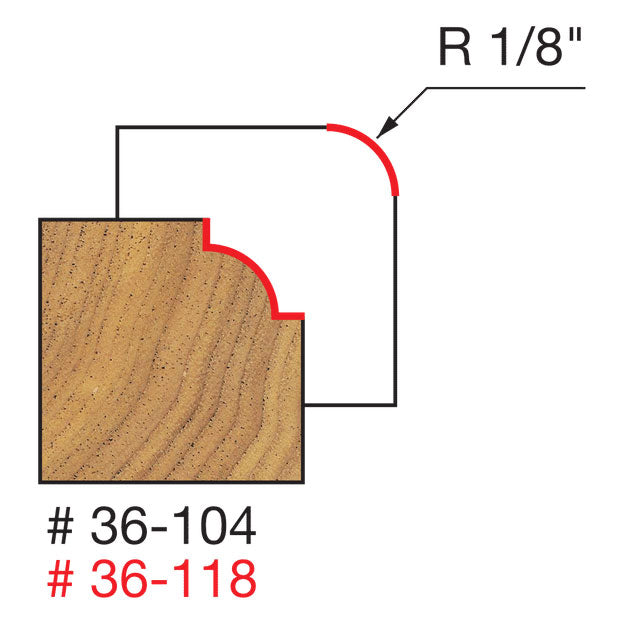 Freud 36-104 1/8" Radius Beading Bit - 2