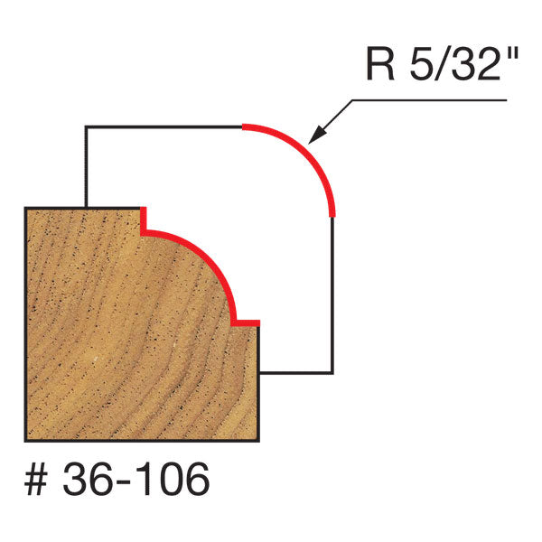 Freud 36-106 5/32" Radius Beading Bit - 2