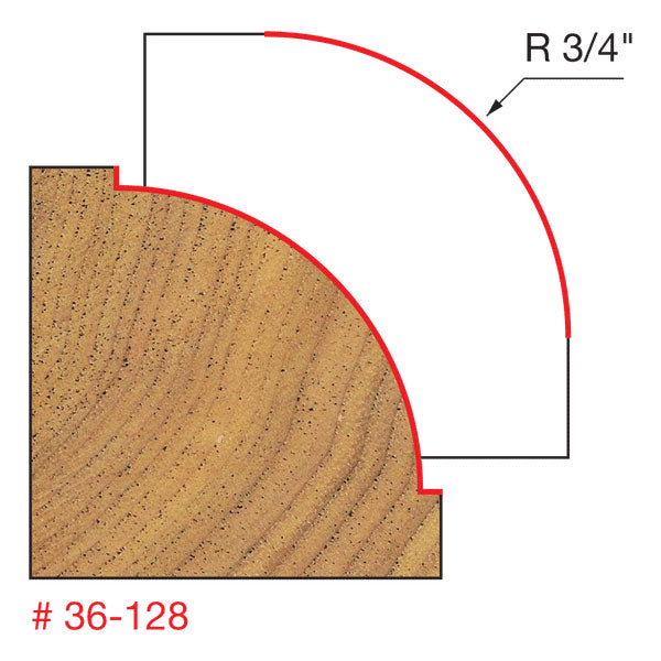 Freud 36-128 3/4" Radius Beading Bit (Quadra-Cut) - 2