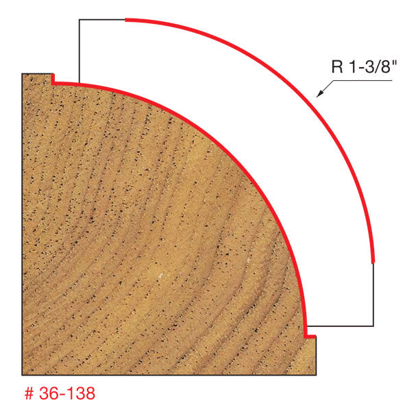 Freud 36-138 1-3/8" Radius Beading Bit (Quadra-Cut) - 2