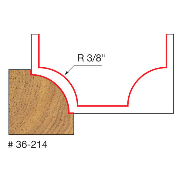 Freud 36-214 3/8" Radius Beading Bit with Steel Pilot - 2