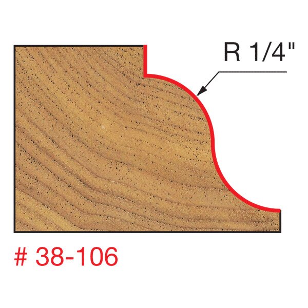 Freud 38-106 1-5/8" (Dia.) Roman Ogee Bit (Quadra-Cut) - 2