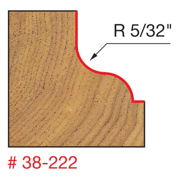 Freud 38-222 1-3/8" (Dia.) Ogee Fillet Bit (Quadra-Cut) - 2