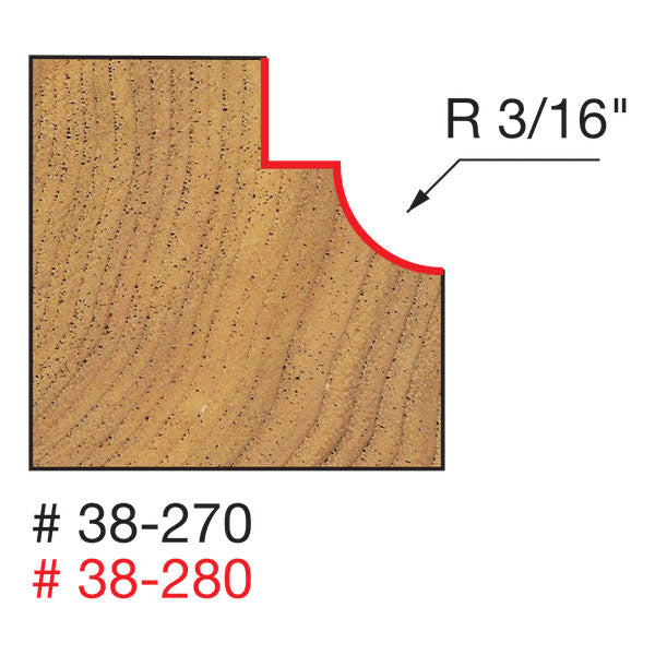 Freud 38-270 3/16" Radius Cove & Fillet Bit - 2