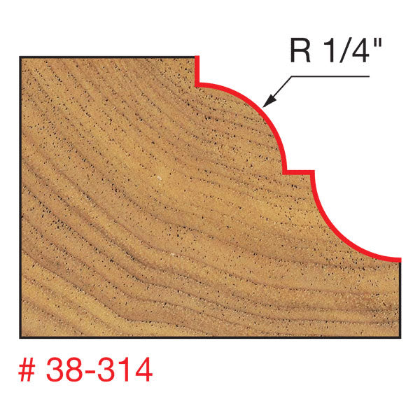 Freud 38-314 1-9/16" (Dia.) Cove & Bead Bit (Quadra-Cut) - 2