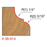 Freud 38-614 1-3/8" (Dia.) Classical Cove & Round Bit (Quadra-Cut) - 2