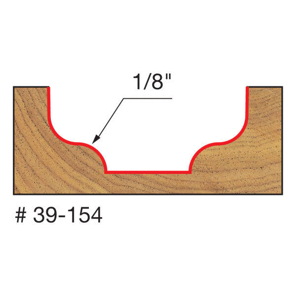 Freud 39-154 1/8" Radius Ogee Groove Bit - 2