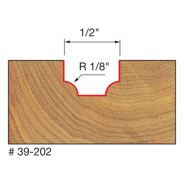 Freud 39-202 1/8" Radius Ovolo Bit - 2