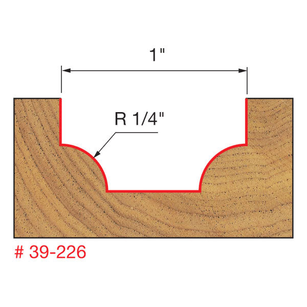 Freud 39-226 1/4" Radius Ovolo Bit - 2