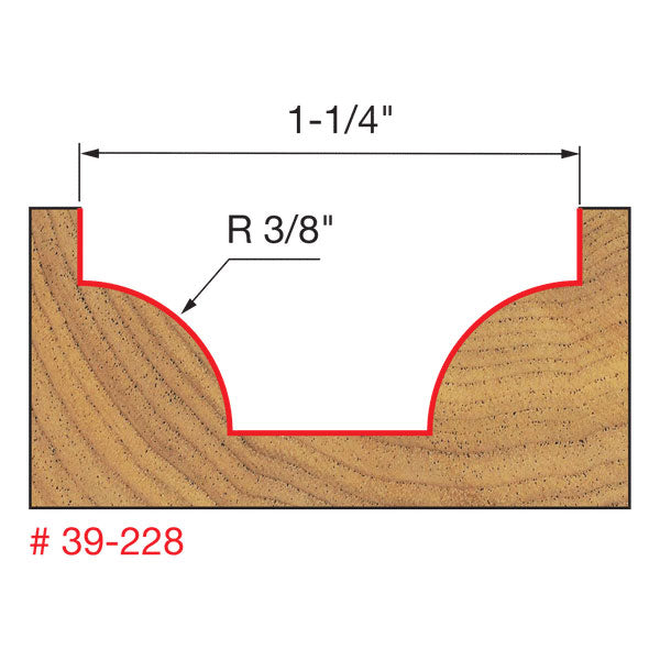 Freud 39-228 3/8" Radius Ovolo Bit - 2