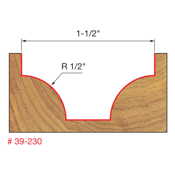 Freud 39-230 1/2" Radius Ovolo Bit - 2