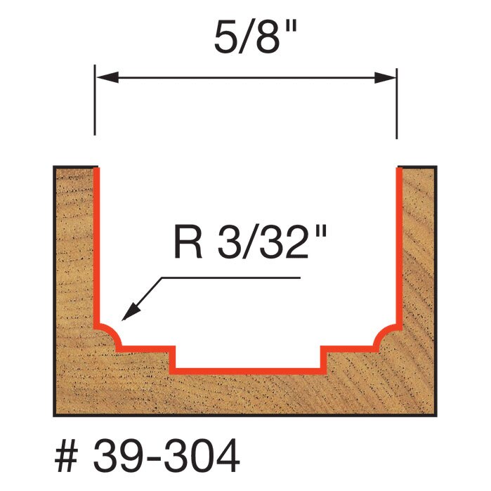 Freud 39-304 3/32" Radius Classical Beading Groove Bit - 2