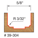 Freud 39-304 3/32" Radius Classical Beading Groove Bit - 2