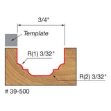 Freud 39-500 3/4" (Dia.) Top Bearing Classical Cove & Bead Groove - 2