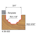 Freud 39-502 3/4" (Dia.) Top Bearing Classical Cove & Bead Groove - 2