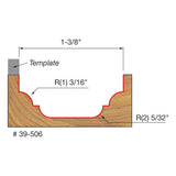 Freud 39-506 1-3/8" Top Bearing Classical Cove, Bead Groove, 3/8" Shank - 2