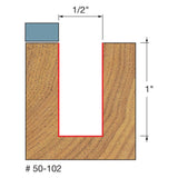 Freud 50-102 1/2" (Dia.) Top Bearing Flush Trim Bit - 2