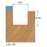 Freud 50-103 5/8" (Dia.) Top Bearing Flush Trim Bit - 2