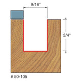 Freud 50-105 9/16" (Dia.) Top Bearing Flush Trim Bit - 2