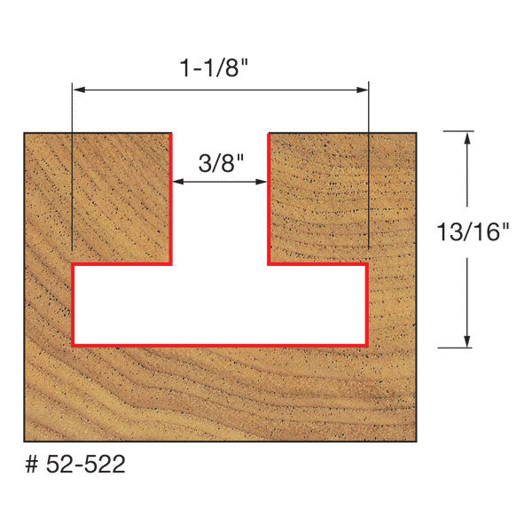 Freud 52-522 1-1/8" (Dia.) T-Slotting Cutter Bit - 2