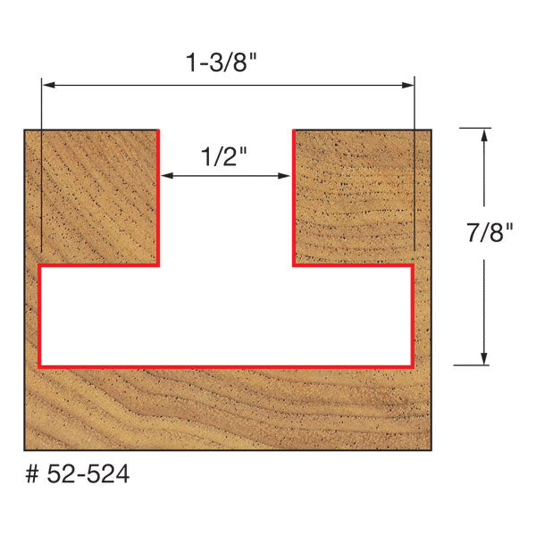 Freud 52-524 1-3/8" (Dia.) T-Slotting Cutter Bit - 2