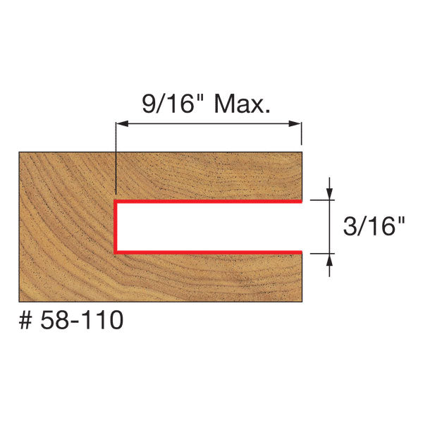 Freud 58-110 3/16" Slot Four Wing Slotting Cutter - 2