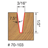 Freud 70-103 7.5º x 3/16" Engraving V-Groove - 2