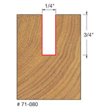 Freud 71-080 1/4" (Dia.) O-Flute Straight Bit - 2