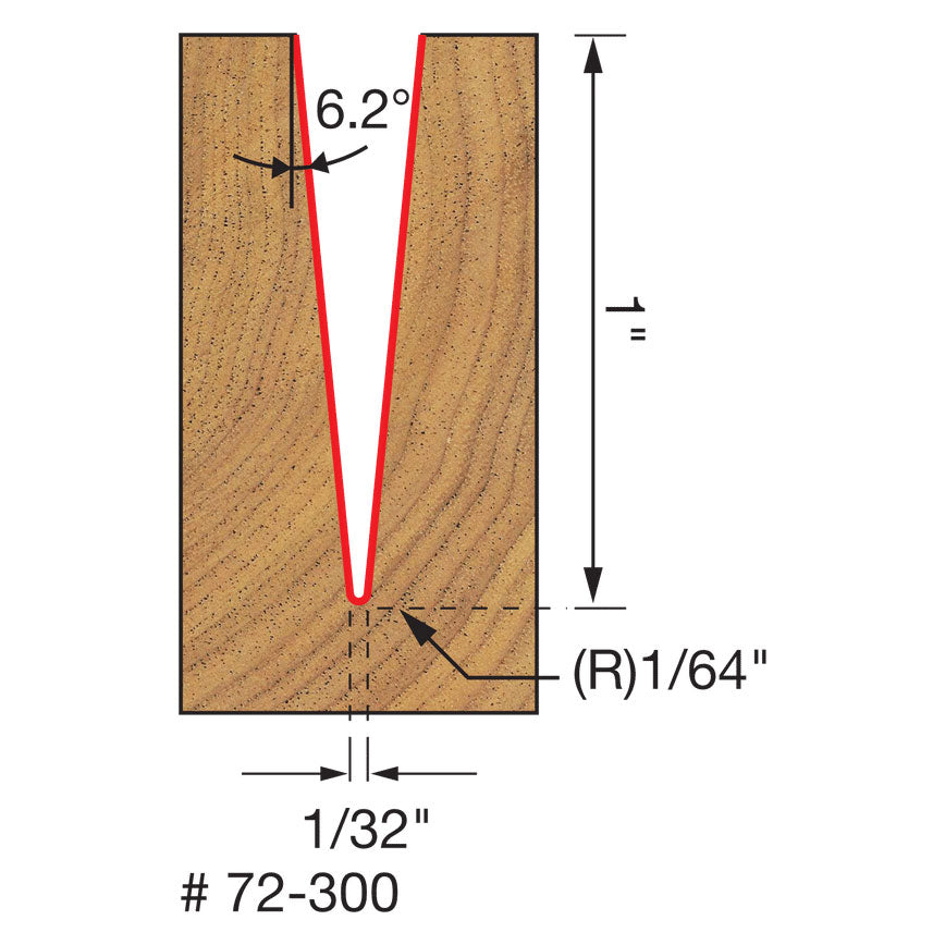 Freud 72-300 6.2º x 1/32" Tapered Ball Tip - 2