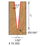 Freud 72-300 6.2º x 1/32" Tapered Ball Tip - 2