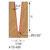 Freud 72-400 5.4ºx 1/16" Tapered Ball Tip - 2