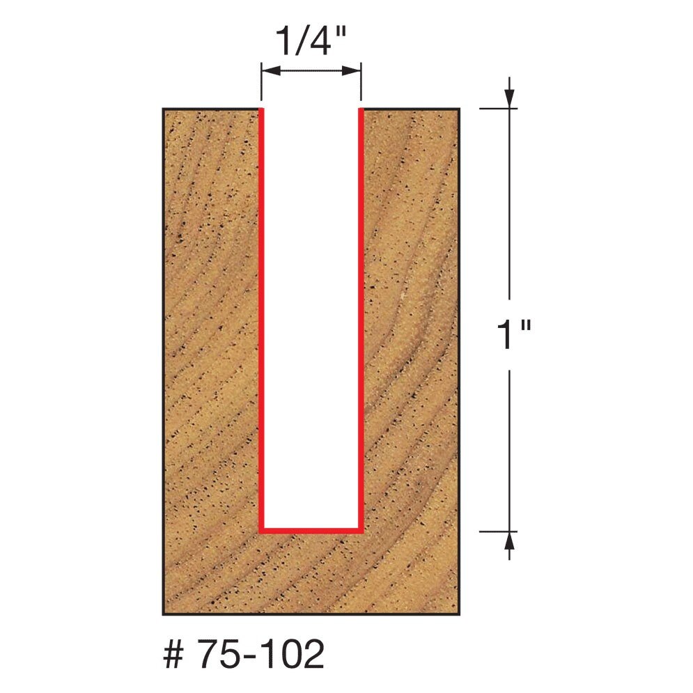 Freud 75-102 1/4" (Dia.) Up Spiral Bit - 2