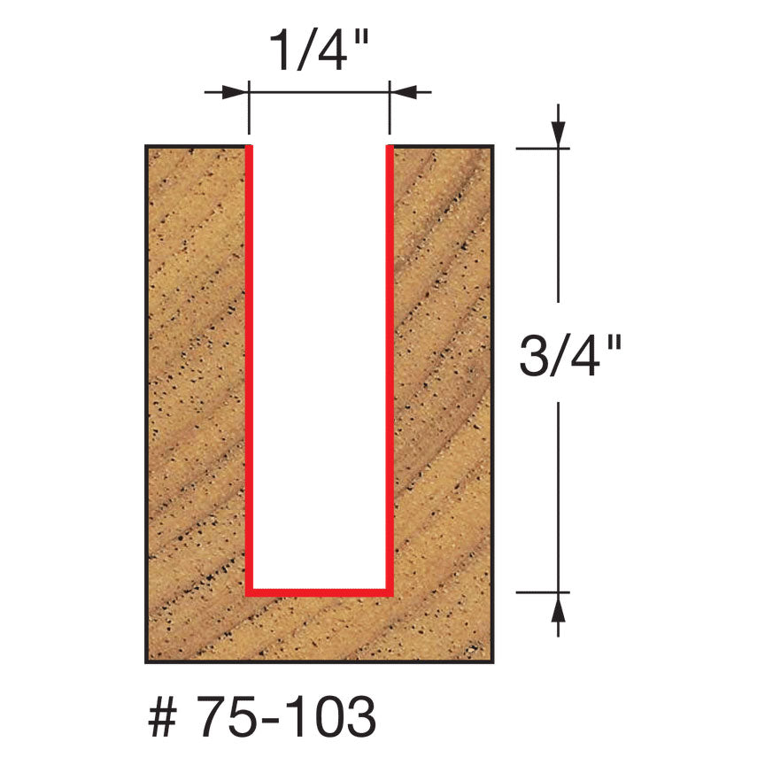 Freud 75-103 1/4" (Dia.) Up Spiral Bit - 2