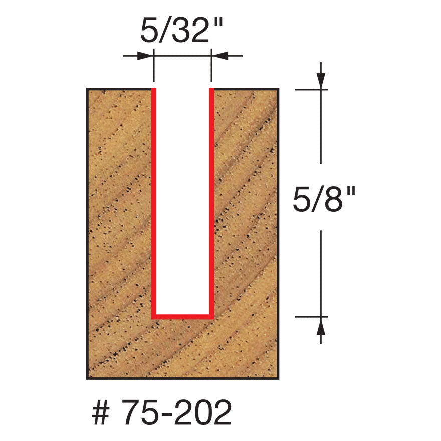 Freud 75-202 5/32" (Dia.) Up Spiral Bit - 2