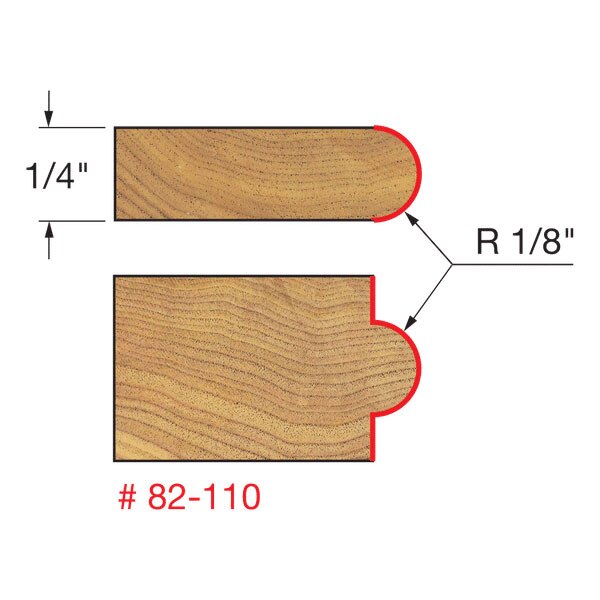 Freud 82-110 1/8" Radius Half Round Bit - 2