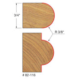 Freud 82-116 3/8" Radius Half Round Bit - 2