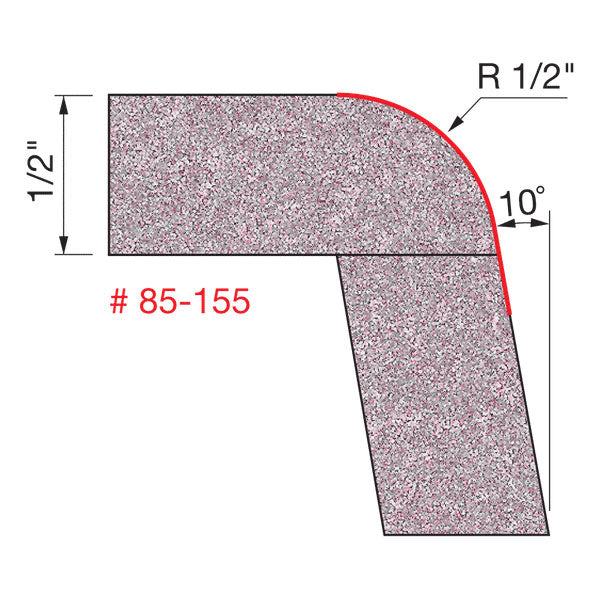 Freud 85-155 1/2" Radius Round Over Bowl Bit - 2