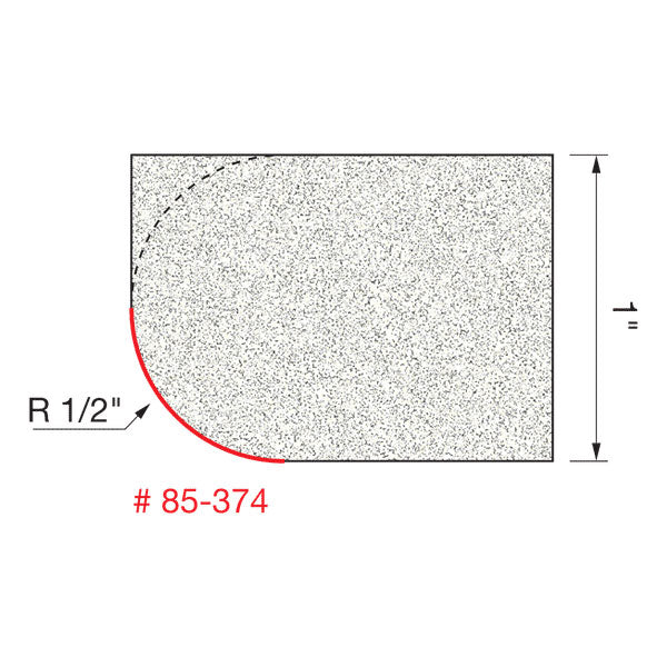 Freud 85-374 1/2" Radius Under Rounding Bit For Bull Nose - 2